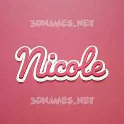 nicole in Red Scribble style - 3D name wallpaper