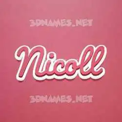 nicoll in Red Scribble style - 3D name wallpaper