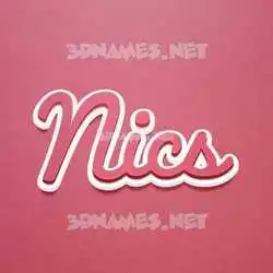 nics in Red Scribble style - 3D name wallpaper
