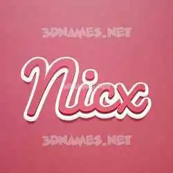 nicx in Red Scribble style - 3D name wallpaper