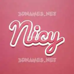 nicy in Red Scribble style - 3D name wallpaper