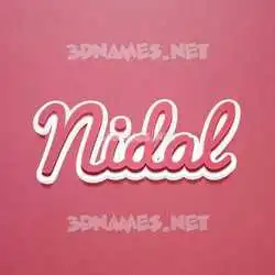 nidal in Red Scribble style - 3D name wallpaper