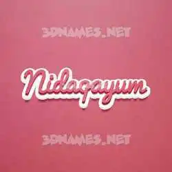 nidaqayum in Red Scribble style - 3D name wallpaper