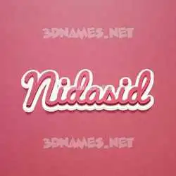 nidasid in Red Scribble style - 3D name wallpaper