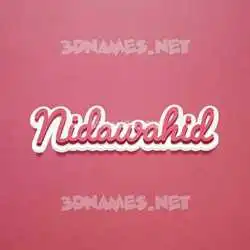 nidawahid in Red Scribble style - 3D name wallpaper