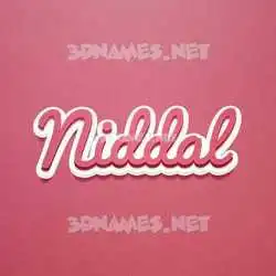 niddal in Red Scribble style - 3D name wallpaper