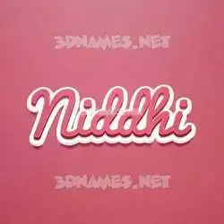 niddhi in Red Scribble style - 3D name wallpaper