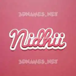 nidhii in Red Scribble style - 3D name wallpaper