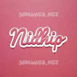 nidhip in Red Scribble style - 3D name wallpaper
