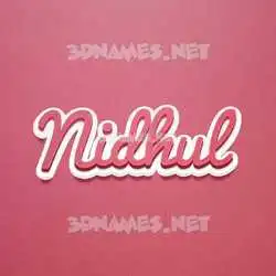 nidhul in Red Scribble style - 3D name wallpaper