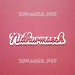 nidhurmaesh in Red Scribble style - 3D name wallpaper