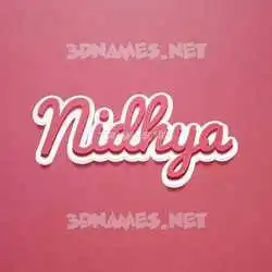 nidhya in Red Scribble style - 3D name wallpaper