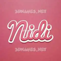 nidi in Red Scribble style - 3D name wallpaper
