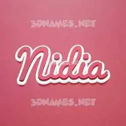 nidia in Red Scribble style - 3D name wallpaper