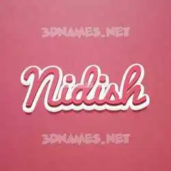 nidish in Red Scribble style - 3D name wallpaper