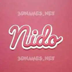 nido in Red Scribble style - 3D name wallpaper