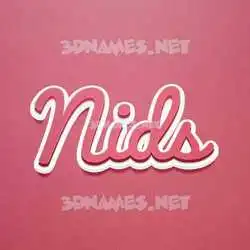nids in Red Scribble style - 3D name wallpaper