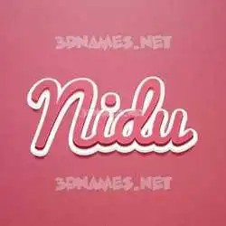 nidu in Red Scribble style - 3D name wallpaper