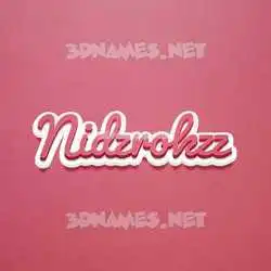 nidzrokzz in Red Scribble style - 3D name wallpaper
