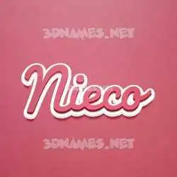 nieco in Red Scribble style - 3D name wallpaper