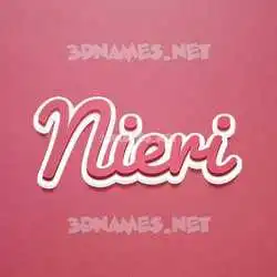 nieri in Red Scribble style - 3D name wallpaper