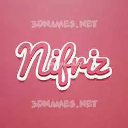 nifriz in Red Scribble style - 3D name wallpaper