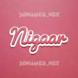 nigaar in Red Scribble style - 3D name wallpaper