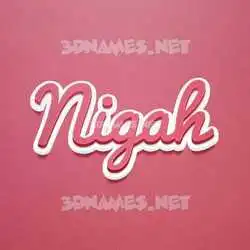 nigah in Red Scribble style - 3D name wallpaper