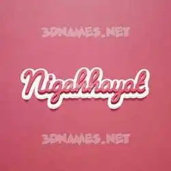nigahhayat in Red Scribble style - 3D name wallpaper