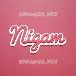 nigam in Red Scribble style - 3D name wallpaper