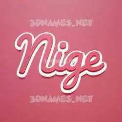 nige in Red Scribble style - 3D name wallpaper