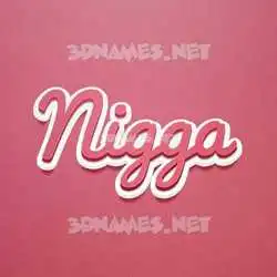 nigga in Red Scribble style - 3D name wallpaper