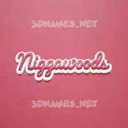 niggawoods in Red Scribble style - 3D name wallpaper