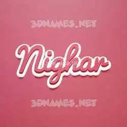 nighar in Red Scribble style - 3D name wallpaper