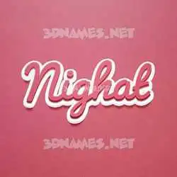 nighat in Red Scribble style - 3D name wallpaper