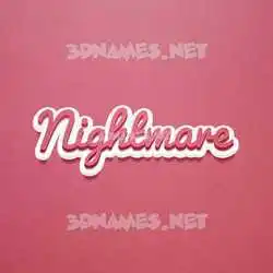 nightmare in Red Scribble style - 3D name wallpaper