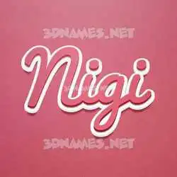 nigi in Red Scribble style - 3D name wallpaper