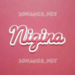 nigina in Red Scribble style - 3D name wallpaper