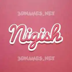 nigish in Red Scribble style - 3D name wallpaper