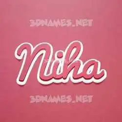 niha in Red Scribble style - 3D name wallpaper