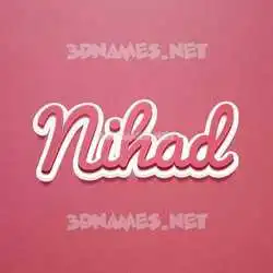 nihad in Red Scribble style - 3D name wallpaper