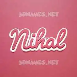 nihal in Red Scribble style - 3D name wallpaper