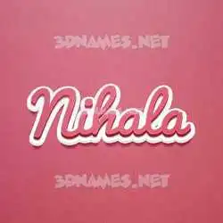 nihala in Red Scribble style - 3D name wallpaper