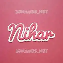 nihar in Red Scribble style - 3D name wallpaper