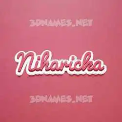 niharicka in Red Scribble style - 3D name wallpaper