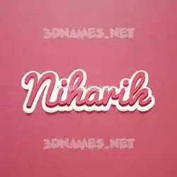 niharik in Red Scribble style - 3D name wallpaper