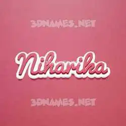 niharika in Red Scribble style - 3D name wallpaper