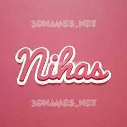 nihas in Red Scribble style - 3D name wallpaper
