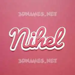 nihel in Red Scribble style - 3D name wallpaper