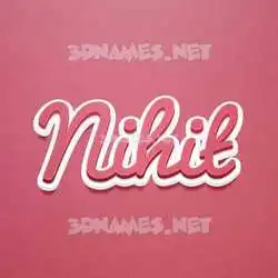 nihit in Red Scribble style - 3D name wallpaper